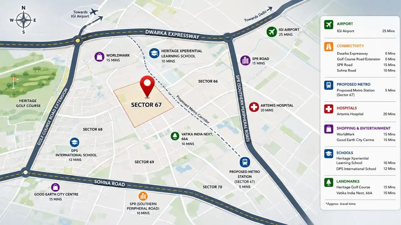 Smartworld New launch Sector 67a location map