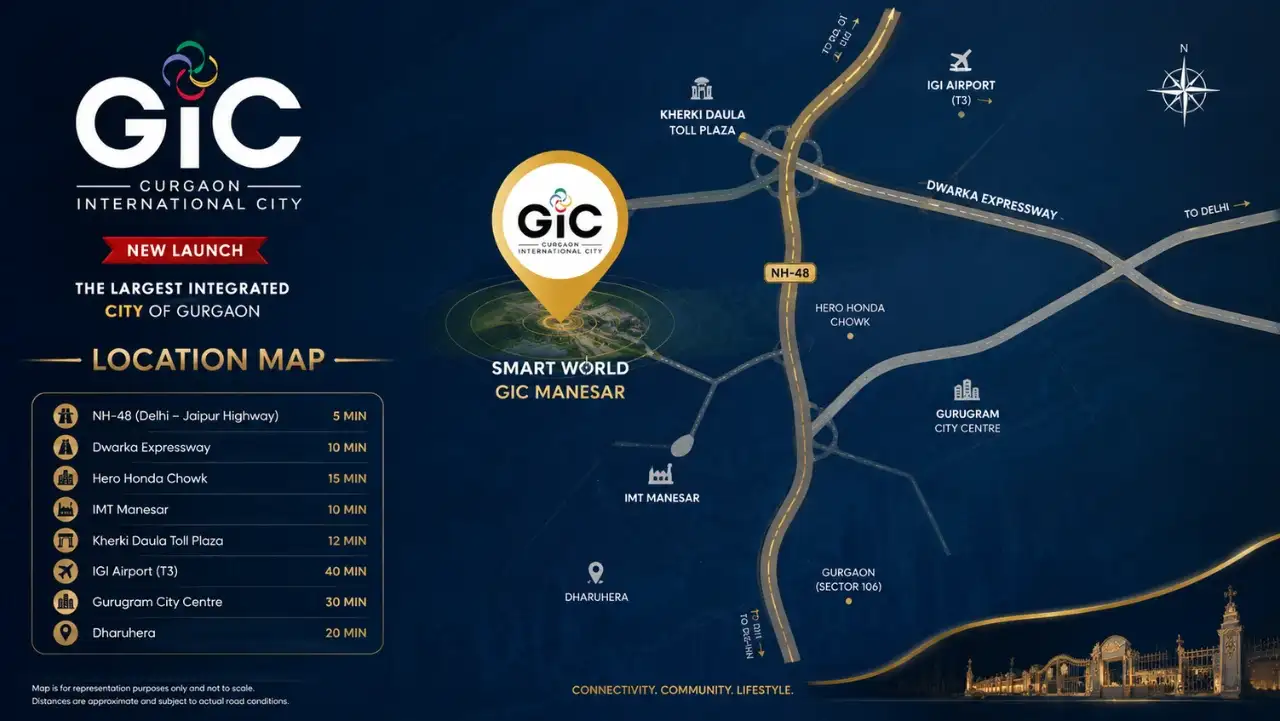Smart World GIC in Manesar Location Map