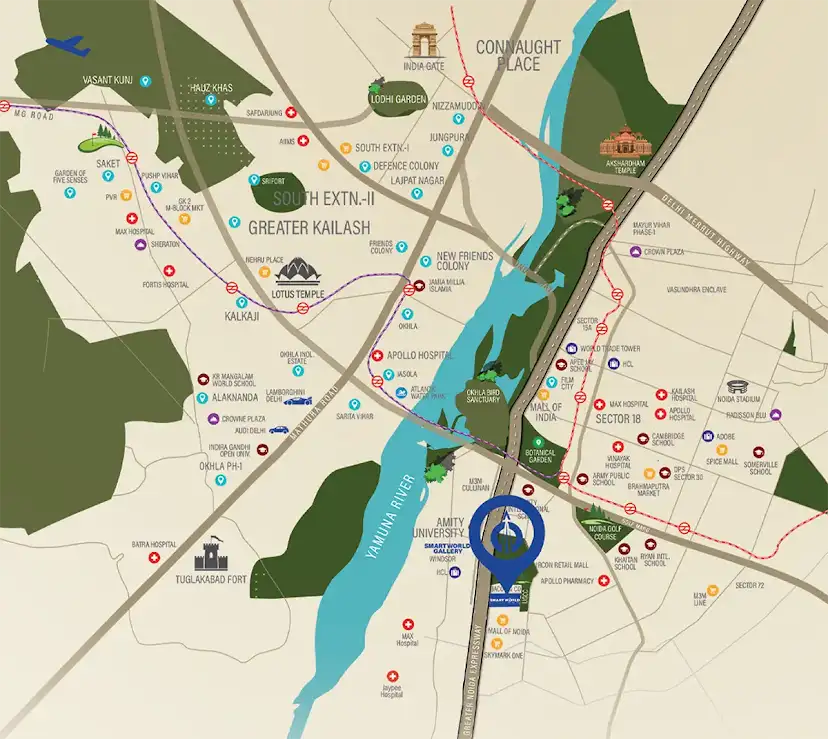 Smartworld Elie Saab Noida Location Map