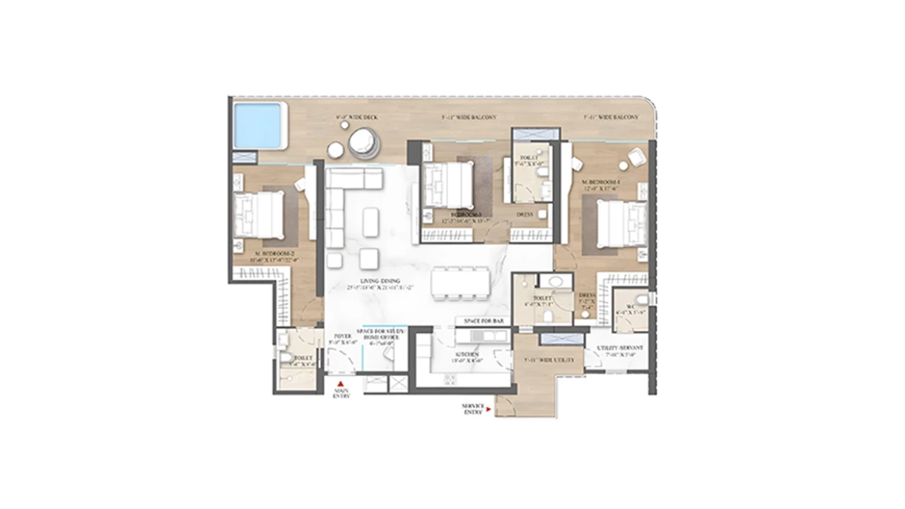 Smatworld the Edition 3.5BHK Floor Plan