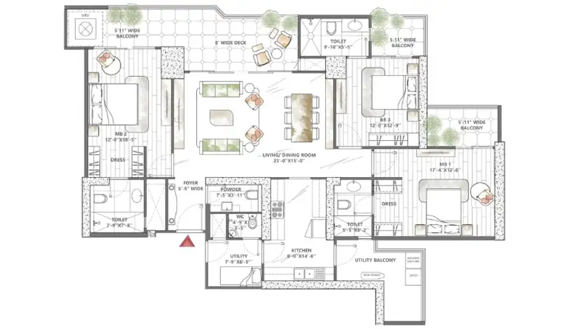 smartworld-sky-arc-3.5-bhk-floor-plan